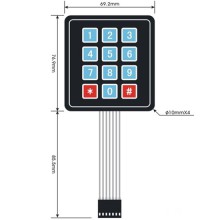 Sealed Membrane 3X4 Button Pad with Sticker